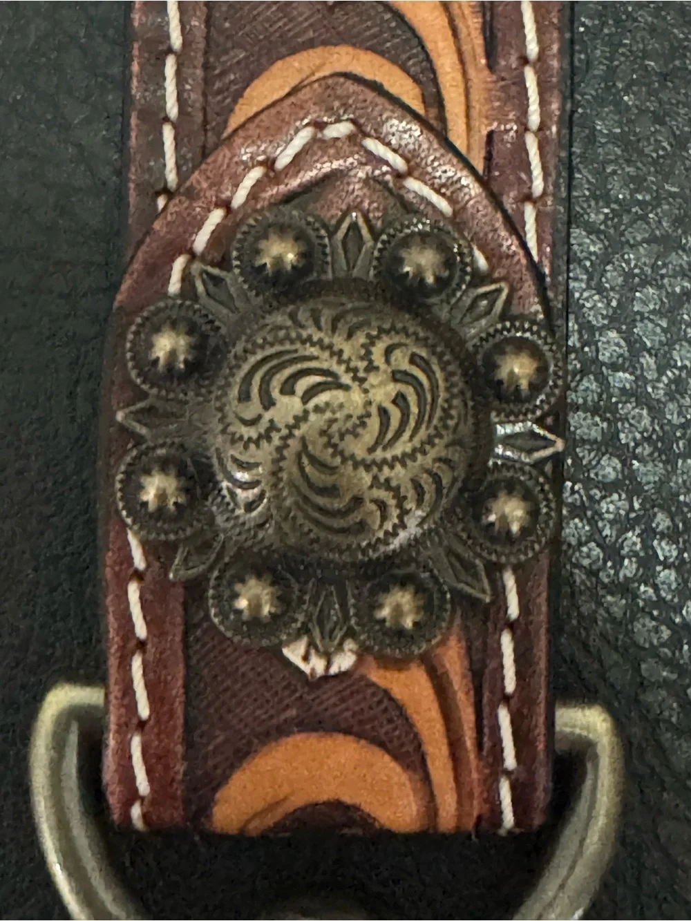NWOT Western Tooled Leather Keychain Wristlet: Wrist Lanyard | Cowgirl Key Fob